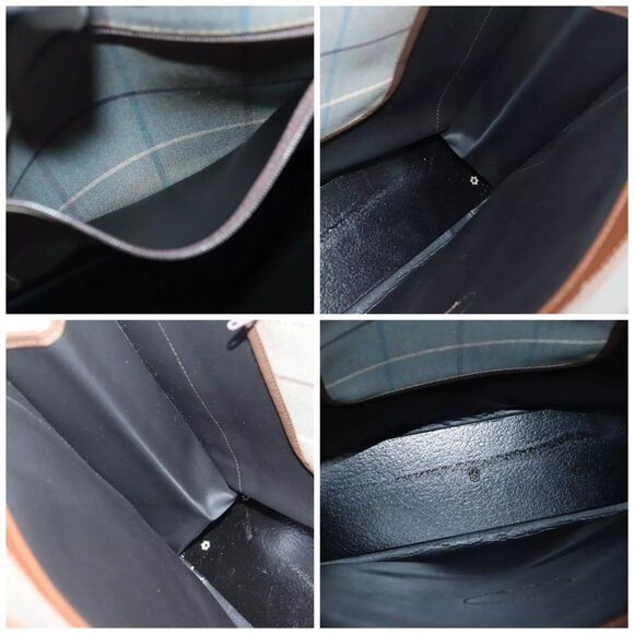 Burberrys Nova Check Hand Bag Canvas Leather Brown Auth bs19196 - Picture 15 of 16